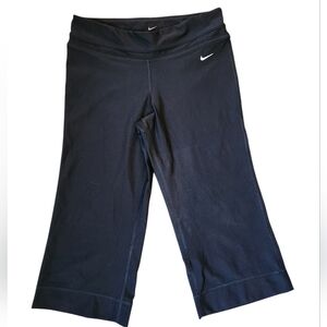 Nike Dri Fit Pants Crop Capri Wide Leg Athletic Women's Black Pants Size Small